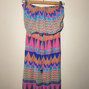 Strapless day or evening summer dress